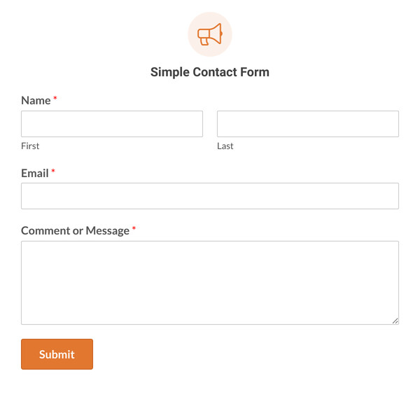 Formulaire de contact simple Template